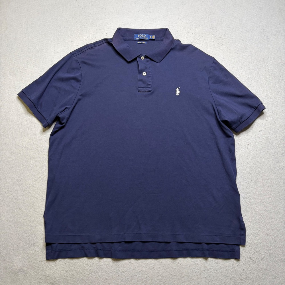 Polo Ralph Lauren Polo Shirt Mens XL Navy Blue Pima Soft Touch Short Sleeve Pony
